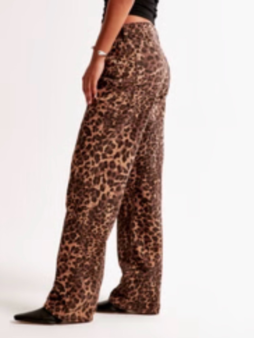 Abercrombie & Fitch Women’s Leopard Print Boyfriend Jeans - Brown/Black - Picture 3 of 12